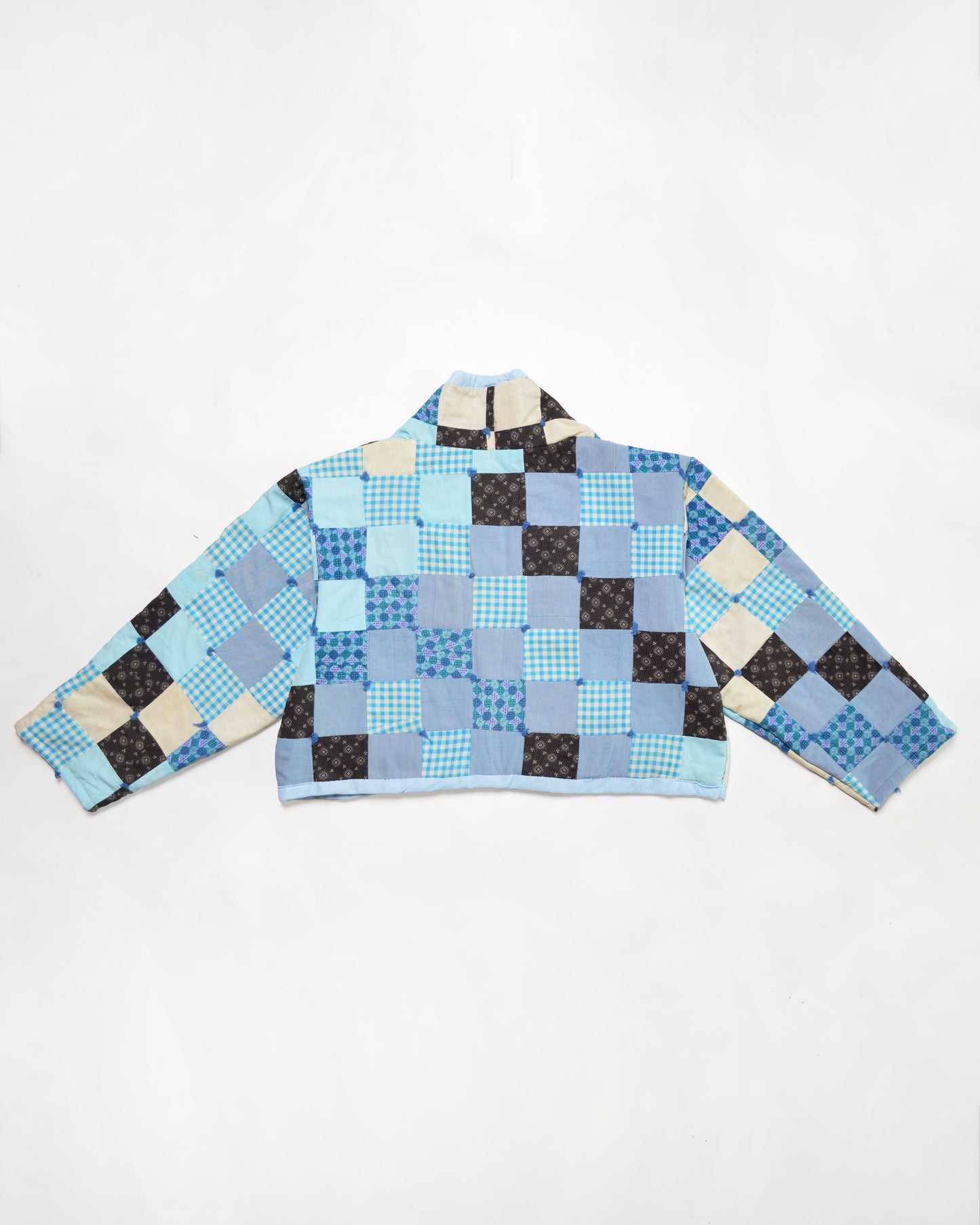 Baby Blue Quilt Cropped Jacket #2 (S)