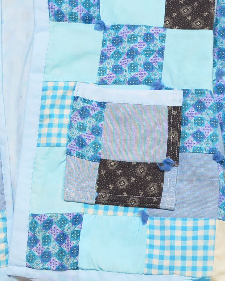 Baby Blue Quilt Cropped Jacket #1 (S)