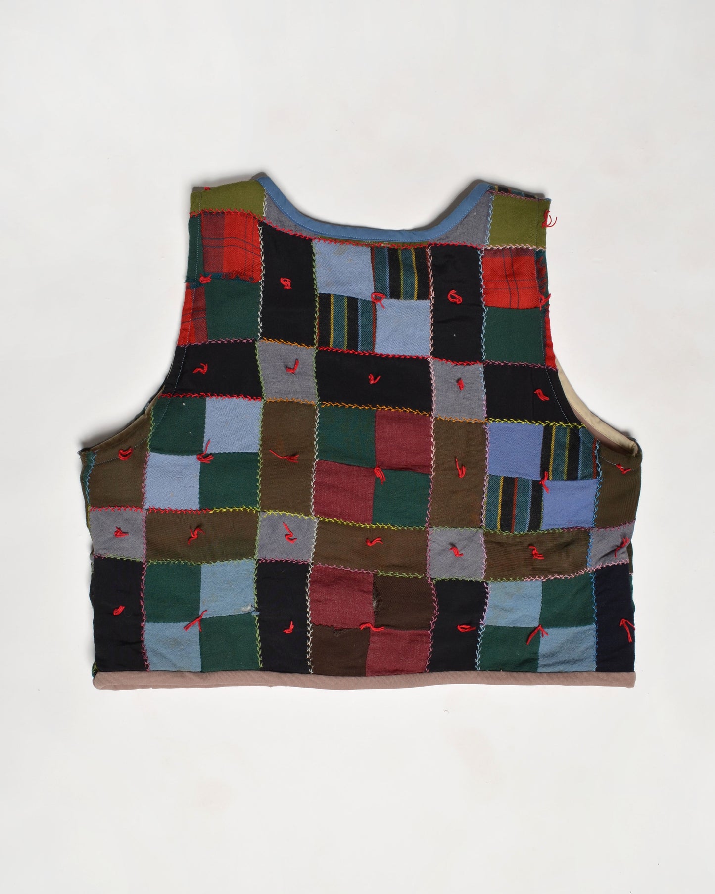 Dark n' Dreamy Checkered Quilt Vest (M)