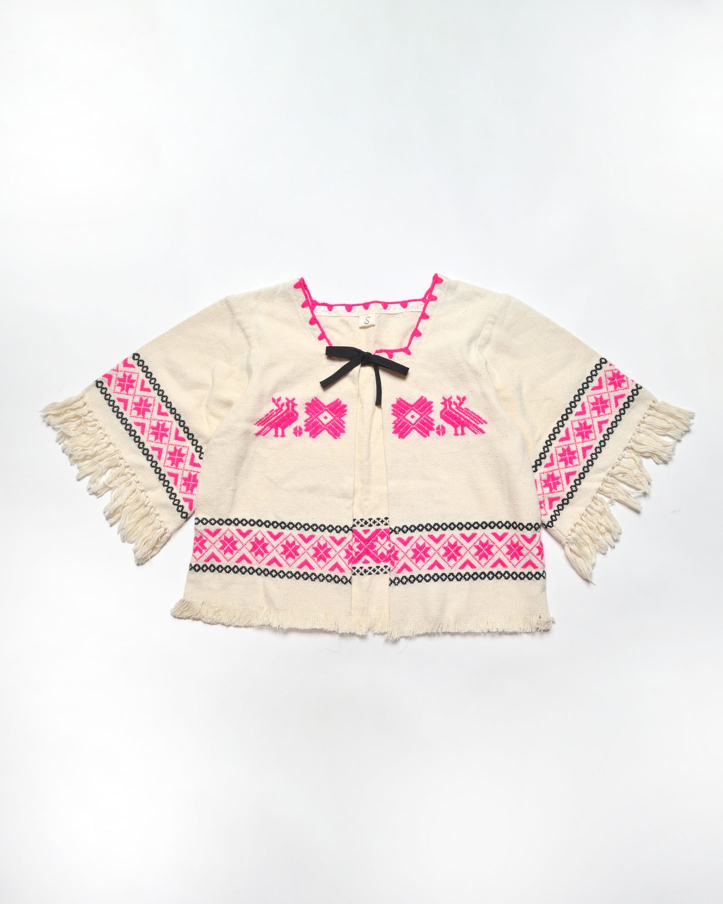 Upcycled Blanket Short-Sleeve Cardigan & Skirt Set