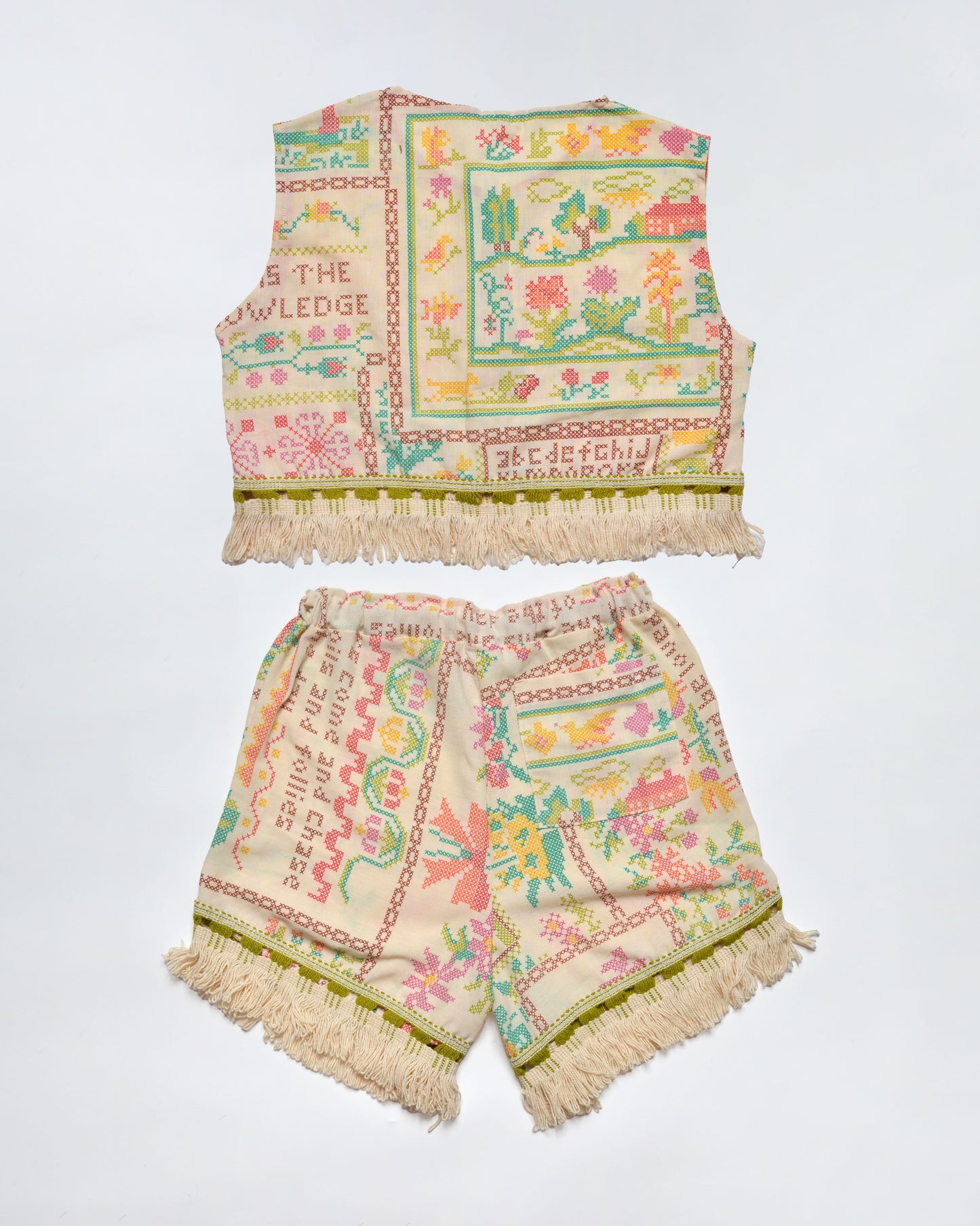 Fringe Tablecloth Tank & Shorts Set (M)