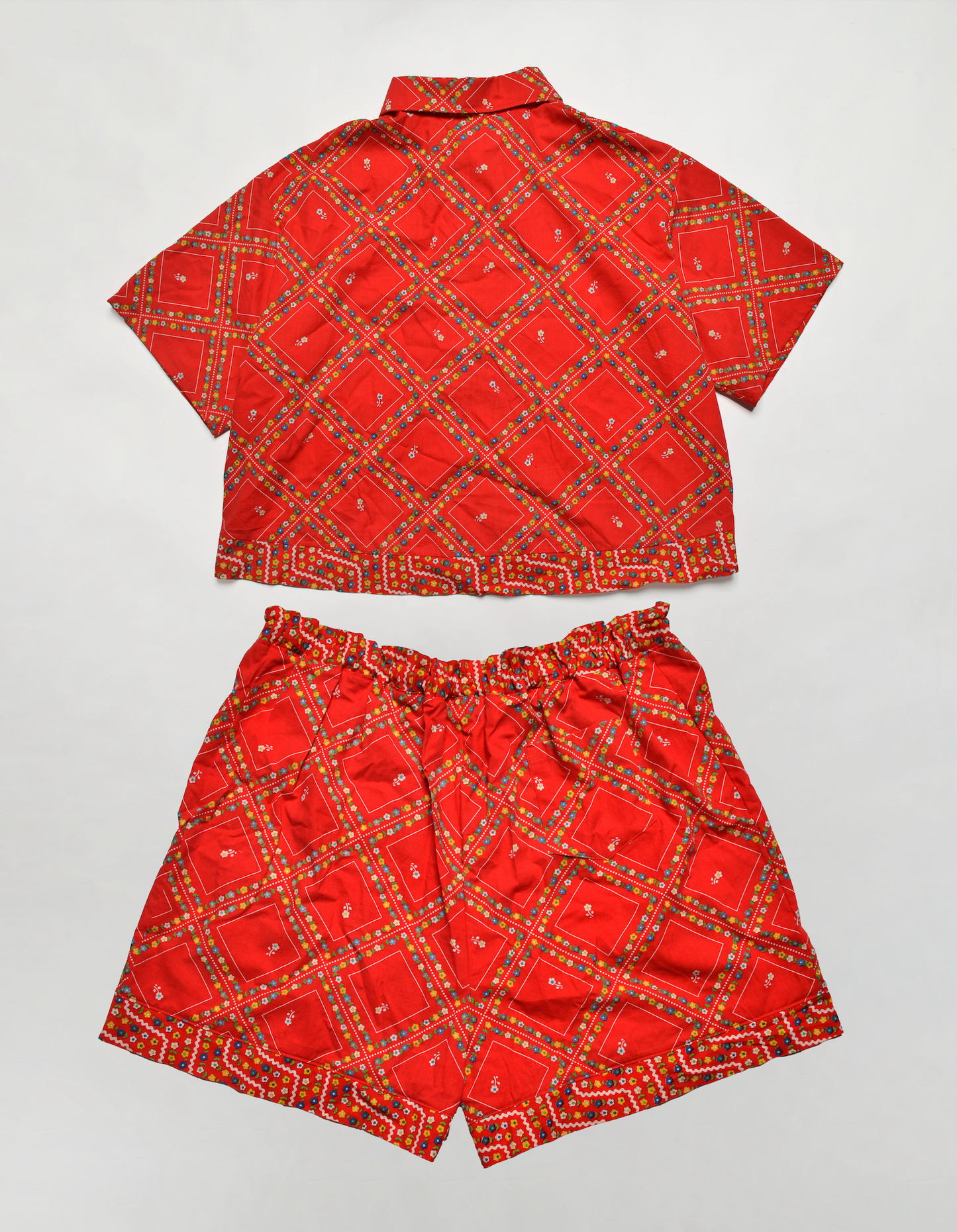 Flower Power Button-Down Shirt & Shorts Set