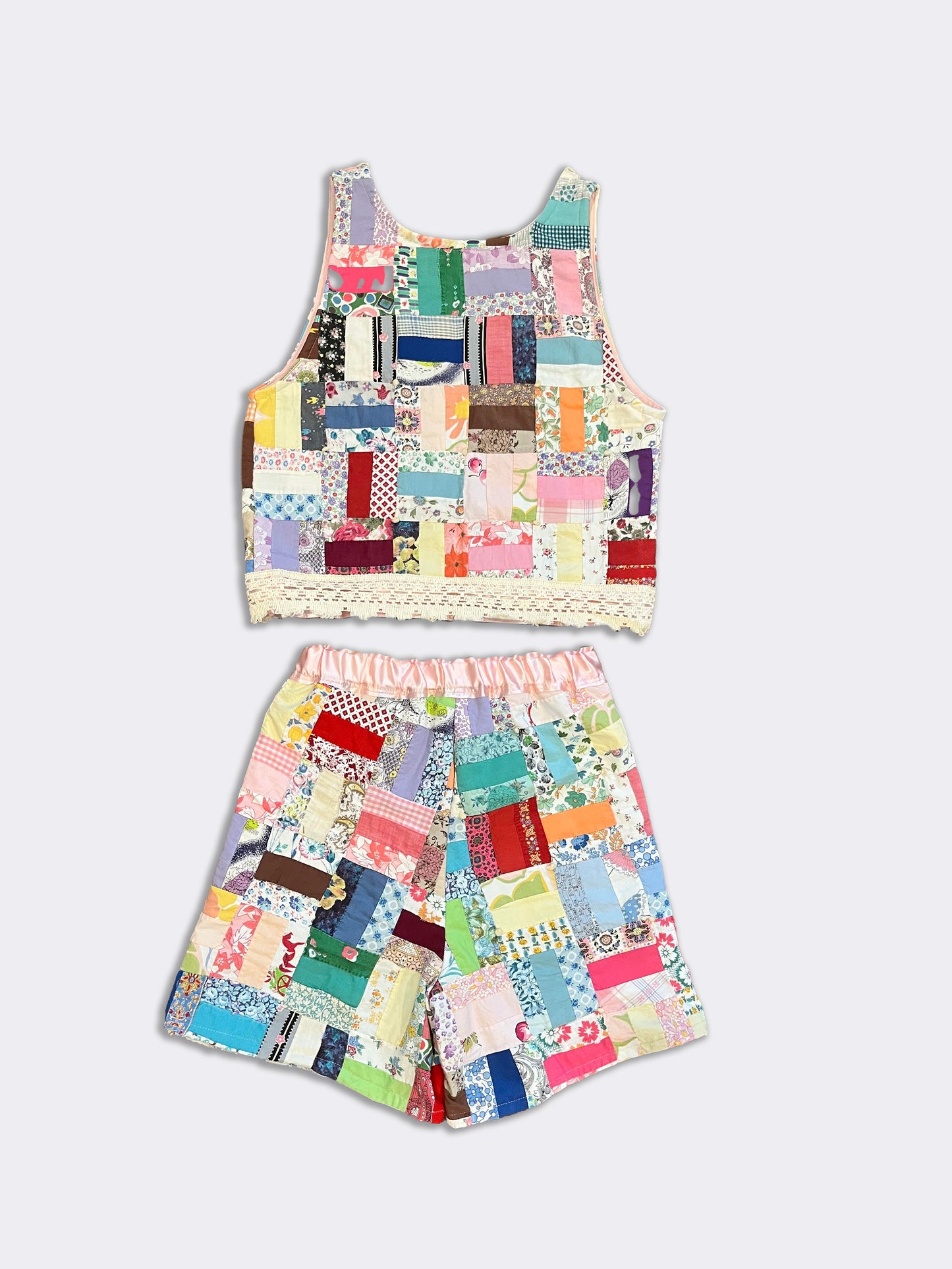 Scrap Quilt Vest & Shorts Set (XS)
