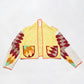 Yellow Psychedelic Star Quilt Cropped Jacket #2 (S)