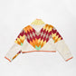 Yellow Psychedelic Star Quilt Cropped Jacket #2 (S)