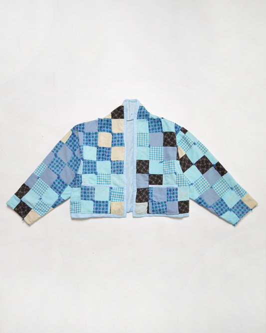 Baby Blue Quilt Cropped Jacket #2 (S)