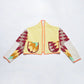 Yellow Psychedelic Star Quilt Cropped Jacket #1 (L)