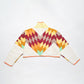 Yellow Psychedelic Star Quilt Cropped Jacket #1 (L)