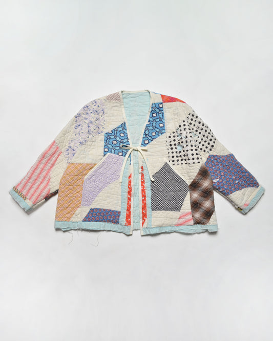 In Tatters Cropped Scrappy Quilt Jacket ( )