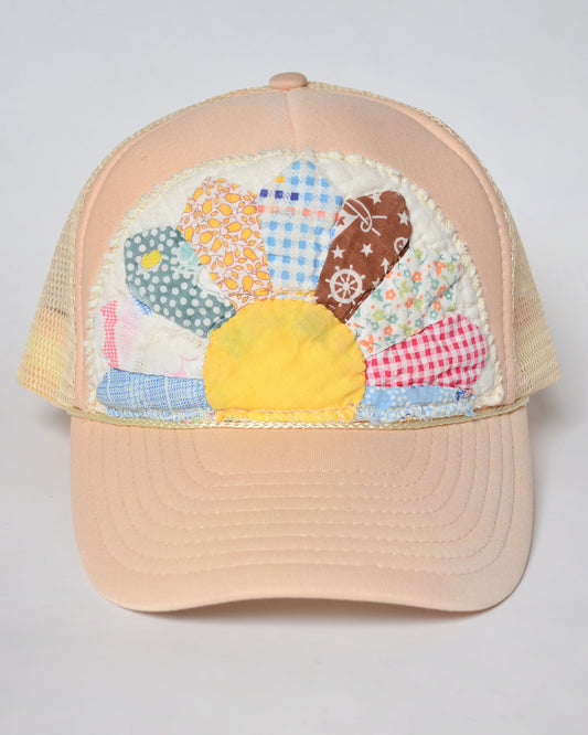 Sun Flower Quilted Trucker Hat