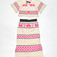 Upcycled Blanket Short-Sleeve Cardigan & Skirt Set