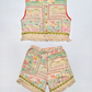 Fringe Tablecloth Tank & Shorts Set (M)