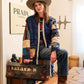 Cozy Cabin Chevron Quilted Long Coat (XS)
