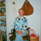 Baby Blue Checkered Quilt Cropped Jacket #2 (S)