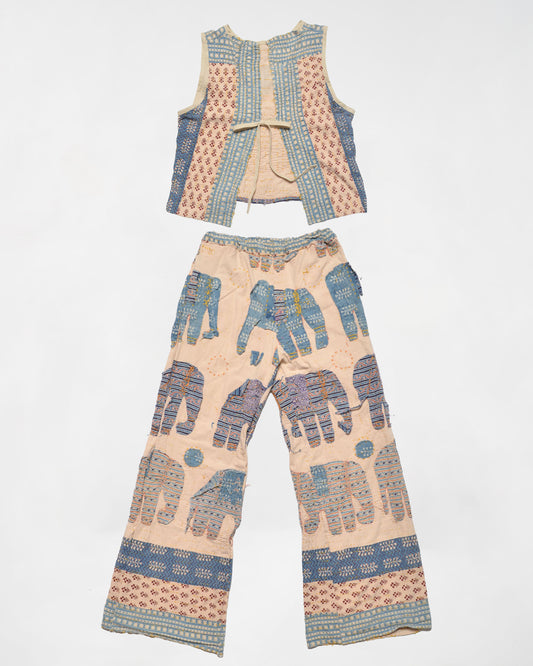 Elegant Elephants Vest & Lounge Pants Set (M)